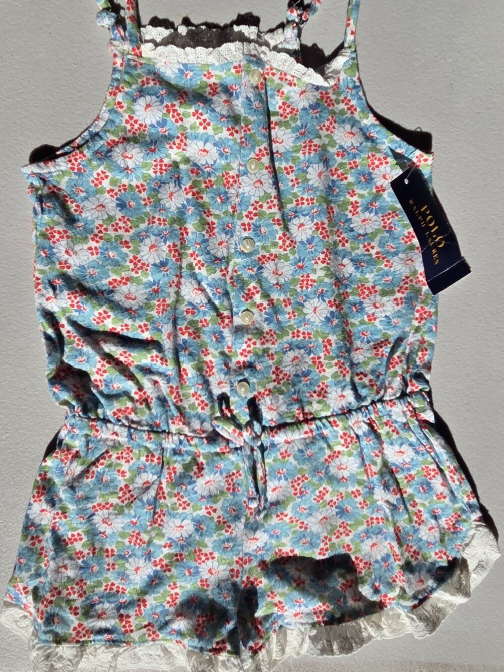 Ralph Lauren Floral Romper ~ Girls Size 4 ~ Shortsall ~ Adorable